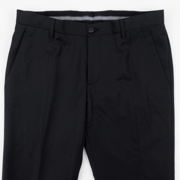 NWOT Giorgio Armani Virgin Wool Cashmere Dress Pants Men's 48 Black - Picture 1 of 7